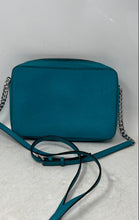 Load image into Gallery viewer, Michael Kors Womens Turquoise Jet Set Saffiano Leather Crossbody Handbag