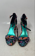 Load image into Gallery viewer, Nine West Womens Multicolor Floral Block Ankle Strap Heels Size 8M