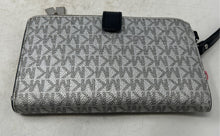 Load image into Gallery viewer, Michael Kors Womens Gray Leather Signature Print Zipper Wristlet Wallet