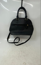 Load image into Gallery viewer, Adrienne Vittadini Womens Black Leather Detachable Crossbody Strap Satchel Bag