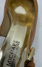 Load image into Gallery viewer, Michael Kors Womens Brown Leather Peep Toe Wedge Heel Slingback Sandals Size 6 M