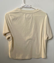 Load image into Gallery viewer, Araminta James Womens Ivory Cotton Short Sleeve Crew Neck T-Shirt Size S
