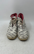 Load image into Gallery viewer, Toms Womens Desert Gray White Lace-Up Wedge Heel Ankle Bootie Boots Size 7.5