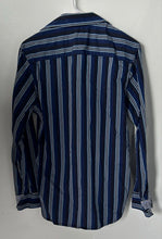 Load image into Gallery viewer, INC International Concepts Mens Blue Black Striped Cotton Button-Up Shirt Size S