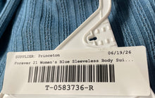 Load image into Gallery viewer, Forever 21 Womens Blue Sleeveless Ribbed One-Piece Bodysuit Size Large