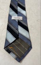 Load image into Gallery viewer, Calvin Klein Mens Blue Black Striped Adjustable Long Formal Designer Tie