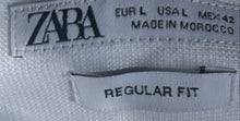 Load image into Gallery viewer, Zara Mens White Regular Fit Long Sleeve Collared Button-Up Shirt Size Large