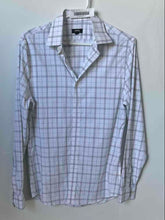 Load image into Gallery viewer, Express Mens White Plaid Slim Fit Long Sleeve Stretch Button-Up Shirt Size XS