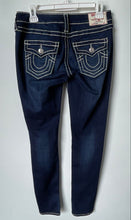 Load image into Gallery viewer, True Religion Womens Blue Denim Dark Wash Back Flap Pockets Skinny Jeans Size 27