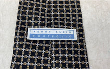 Load image into Gallery viewer, Perry Ellis Mens Brown Geometric Silk Adjustable Pointed Tie One Size