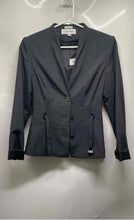 Load image into Gallery viewer, Calvin Klein Womens Gray Stretch Belted Three-Button Blazer Jacket Size 2