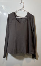 Load image into Gallery viewer, Lucky Brand Womens Dark Gray Waffle Weave Long Sleeve Pullover T-Shirt Size M