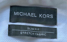 Load image into Gallery viewer, Michael Kors Mens White Long Sleeve Stretch Slim Fit Dress Shirt Size L