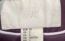 Load image into Gallery viewer, H&M Womens Purple Long Sleeve Notch Lapel Collar Two-Button Blazer Size 2