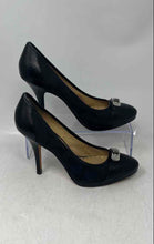 Load image into Gallery viewer, Coach Womens Black Leather Round Toe Slip-On Stiletto Pump Heels Size 6.5B