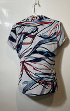 Load image into Gallery viewer, DKNY Womens Multicolor Printed Short Sleeve Surplice Neck Blouse Top Size S