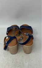 Load image into Gallery viewer, Oh! My Sandals Womens Madrid Blue Leather Wedge Heel Espadrille Sandals EUR 37