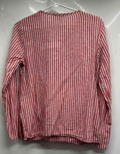 Load image into Gallery viewer, Michael Kors Womens Red White Striped Print Long Sleeve Pullover Blouse Top Sz 4
