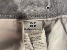 Load image into Gallery viewer, Penguin Mens Gray Geometric Embroidered Slash Pocket Chino Shorts Size 33
