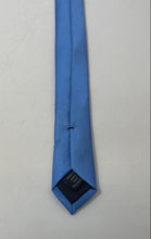 Load image into Gallery viewer, Bar III Mens Blue Satin Keeper Loop Adjustable Pointed Tie With Tags