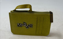 Load image into Gallery viewer, Mario Hernandez Womens Green Leather ID Window Card Holder Mini Wallet