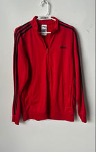 Load image into Gallery viewer, Adidas Mens Dark Red Long Sleeve Mock Neck Full-Zip Track Jacket Size L