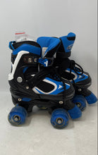 Load image into Gallery viewer, Nattork Unisex Kids Black Blue 4 Wheel Adjustable Roller Skates Size S 10C-13C