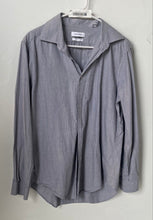 Load image into Gallery viewer, Calvin Klein Mens Gray Cotton Slim Fit Collared Dress Shirt Size L 16 32/33