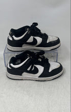 Load image into Gallery viewer, Nike Boys Dunk Low White Black Leather Lace-Up Low Top Sneaker Shoes Size 13C