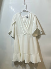 Load image into Gallery viewer, DKNY Womens White Short Sleeve Back Zipper Cocktail Fit & Flare Dress Size 16