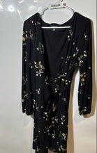Load image into Gallery viewer, Lauren Ralph Lauren Womens Black Printed Long Sleeve Wrap Dress Size 12
