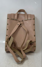 Load image into Gallery viewer, HandStuff Womens Light Pink Faux Leather Studded Double Buckle Flap Backpack