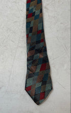 Load image into Gallery viewer, Cantini Mens Multicolor Geometric Diamond Silk Adjustable Designer Tie