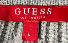 Load image into Gallery viewer, Guess Womens Gray Long Sleeve Belted Cable-Knit Sweater Dress Size Large