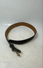 Load image into Gallery viewer, Looper Mens Black Leather Rectangle Pin Buckle Adjustable Western Belt Size 38