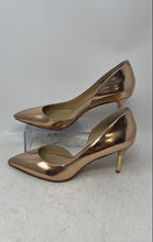 Load image into Gallery viewer, Brian Atwood Womens Gold Pointed Toe Slip-On Stiletto Pump Heels Size 8