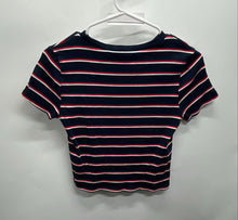 Load image into Gallery viewer, Divided By H&M Womens Multicolor Striped Knitted Cropped Top Size Large