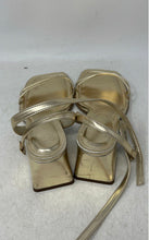 Load image into Gallery viewer, ASOS Womens 133405075 Gold Leather Design Block Ankle Strap Sandals Size 6