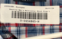 Load image into Gallery viewer, Nautica Mens Multicolor Plaid Print Classic-Fit Stretch Button-Up Shirt Size L