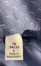 Load image into Gallery viewer, Calvin Klein Mens Blue Micro Dot Print Slim Fit Collared Dress Shirt L 16 34/35