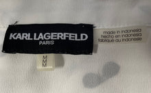 Load image into Gallery viewer, Karl Lagerfeld Womens Black White Sunglasses Print Button-Up Shirt Size M