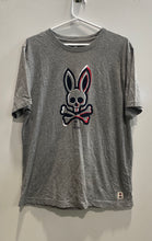 Load image into Gallery viewer, Psycho Bunny Mens Gray Pima Cotton Short Sleeve Round Neck Pullover T-Shirt Sz 6