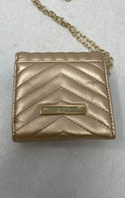 Load image into Gallery viewer, Aldo Womens Sianad711 Metallic Gold Quilted Mini Trifold Wallet With Chain Strap