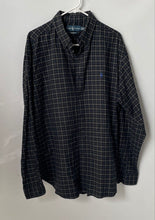 Load image into Gallery viewer, Ralph Lauren Mens Black Tattersall Plaid Print Classic Fit Button-Up Shirt Sz XL