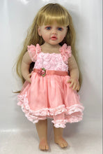 Load image into Gallery viewer, Blonde Hair Blue Eyes Little Girl Play Doll In Pink Dress For Girls