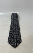 Load image into Gallery viewer, Versa Mens Black And White Printed Adjustable Keeper Loop Pointed Tie