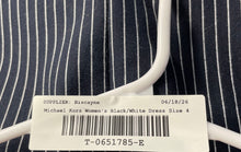 Load image into Gallery viewer, Michael Kors Womens Black White Striped Sleeveless Sheath Dress Size 4