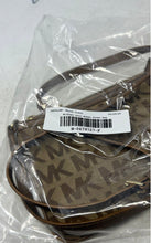 Load image into Gallery viewer, Michael Kors Womens Brown Signature Print Adjustable Strap Zip Top Crossbody Bag
