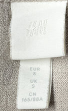 Load image into Gallery viewer, H&M Womens Beige Long Sleeve Round Neck Tie Front Blouse Top Size Small