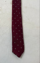 Load image into Gallery viewer, Oscar De La Renta Mens Burgundy Geometric Adjustable Formal Pointed Tie